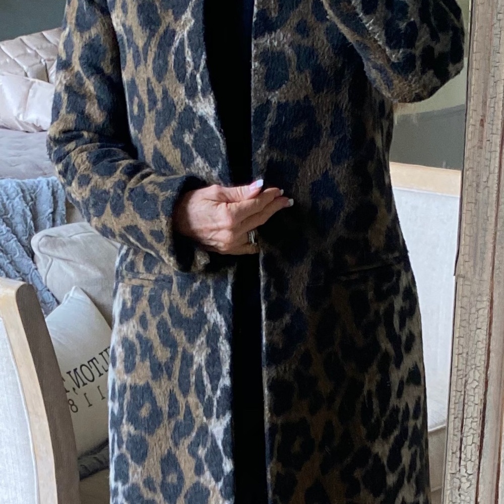 Johnston and Murphy leopard print warm coat
